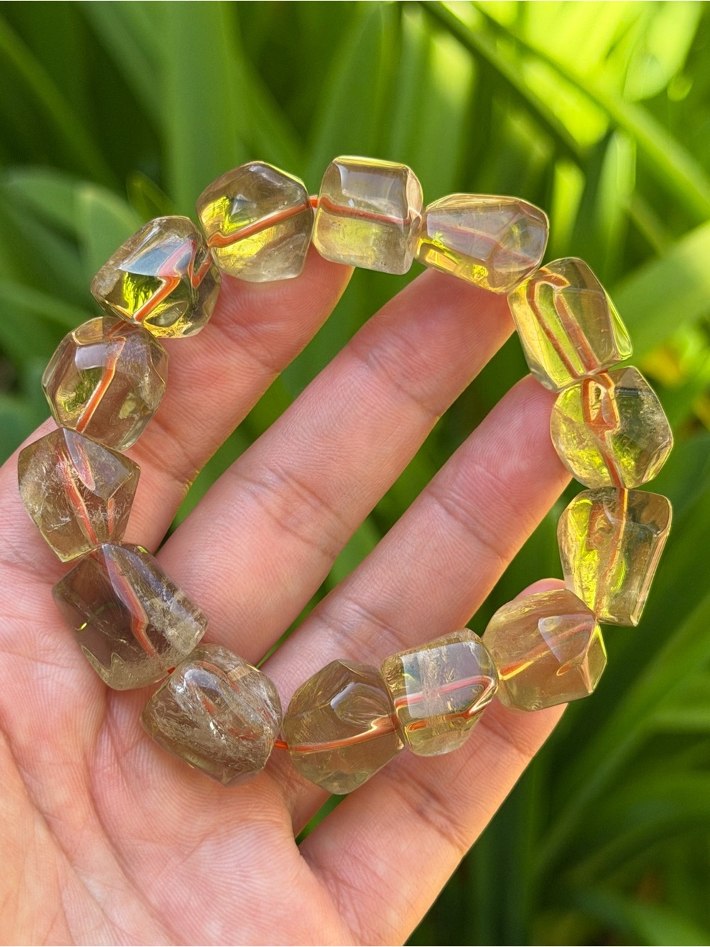 14mm free form smoky citrine bracelet 7.5 Inches 2511 - Picture 7 of 8